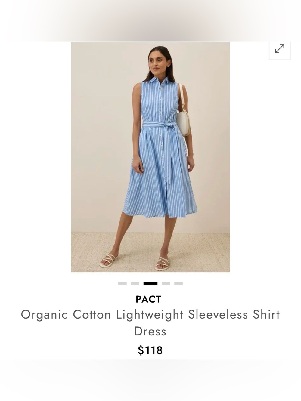 Pact 100% Organic Cotton Lightweight Sleeveless Shirt Dress
Dress - Picture 2 of 15